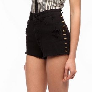 BDG High Rise Cheeky Black Studded Shorts size 26